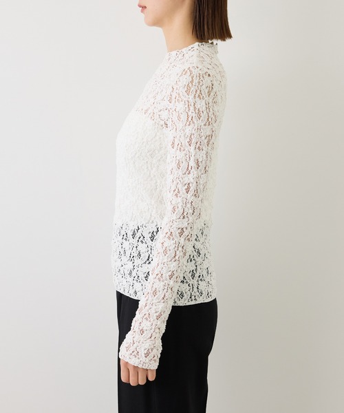 ROPE'(ロペ)の「カムイレースハイネックカットソー/イージーケア(Tシャツ/カットソー・レディース・ダークブラウン/ホワイト/ブラック・38)」の11枚目の写真