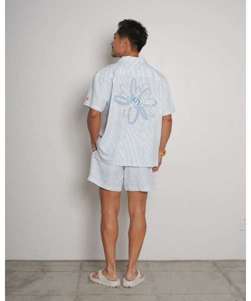 SUNS by #Re:room(サンズバイリルーム)の「サンズエンブロイダリーシアサッカーオープンカラーシャツ(シャツ/ブラウス・メンズ・グレー/グリーン/ブルー・SMALL/MEDIUM)」の12枚目の写真