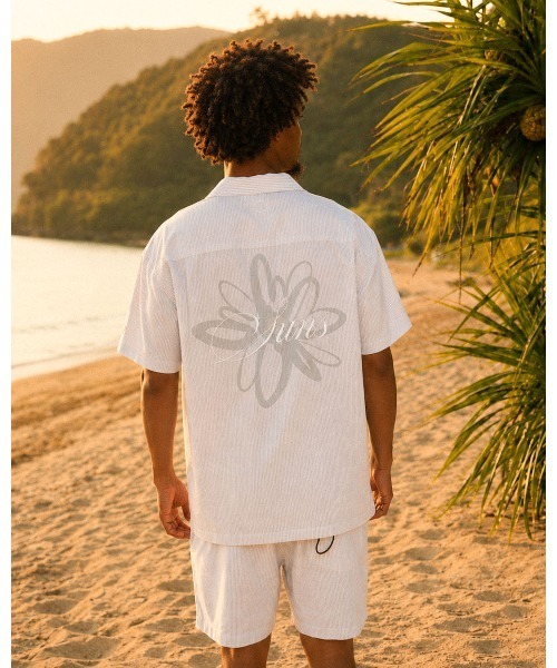 SUNS by #Re:room(サンズバイリルーム)の「サンズエンブロイダリーシアサッカーオープンカラーシャツ(シャツ/ブラウス・メンズ・グレー/グリーン/ブルー・SMALL/MEDIUM)」の22枚目の写真