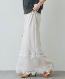 La boutique BonBon | 【取り入れやすいトレンド】起毛サテンレース付きナロースカート(スカート)
