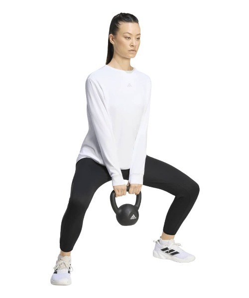adidas(アディダス)の「adidas アディダス W カラット L/S Tシャツ(Tシャツ/カットソー・レディース・ホワイト/ブラック・M/L/XL)」の4枚目の写真
