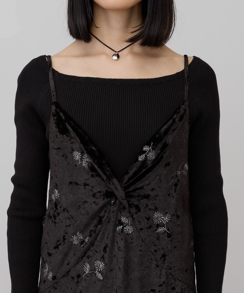 leimn(レイムン)の「フラワー刺繍ベロアワンピース(ワンピース・レディース・ブラック・FREE)」の16枚目の写真