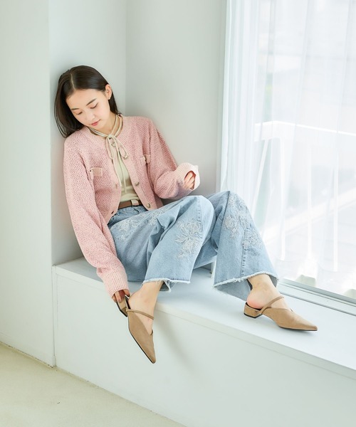 mysty woman（ミスティウーマン）の「ツイードライクカーディガン長袖　1077985（カーディガン/ボレロ・レディース・グレー/ブラック/ピンク/アイボリー・FREE）」の15枚目の写真