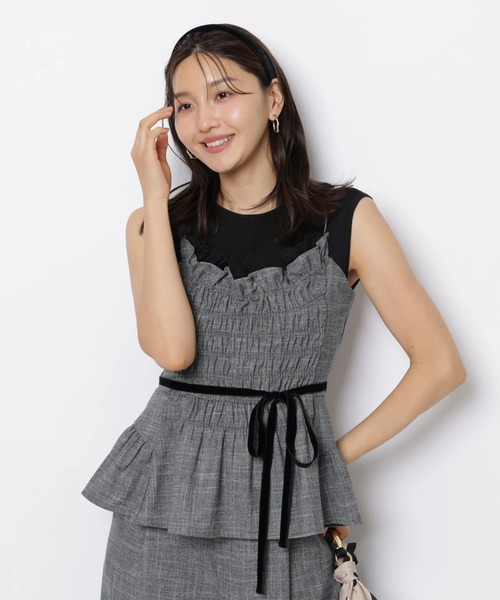 JUSGLITTY（ジャスグリッティー）の「ツイーディシャーリングキャミ（シャツ/ブラウス・レディース・ブラック/ブラウン・2/1）」の17枚目の写真