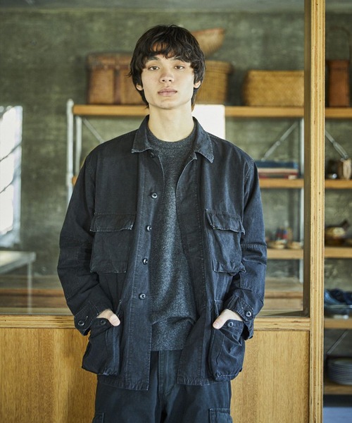 orSlow（オアスロウ）の「orSlow/オアスロウ STONE BLACK B.D.U JACKET フラップポケット ミディアムレングス ジャケット アウター ヴィンテージ アメカジ 2026年秋冬 秋服（デニムジャケット・メンズ・ブラック・2/4/3）」の12枚目の写真