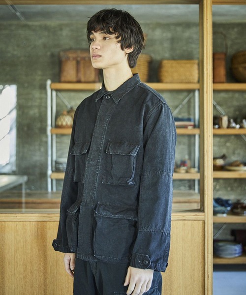 orSlow（オアスロウ）の「orSlow/オアスロウ STONE BLACK B.D.U JACKET フラップポケット ミディアムレングス ジャケット アウター ヴィンテージ アメカジ 2026年秋冬 秋服（デニムジャケット・メンズ・ブラック・2/4/3）」の11枚目の写真