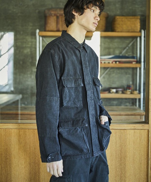 orSlow（オアスロウ）の「orSlow/オアスロウ STONE BLACK B.D.U JACKET フラップポケット ミディアムレングス ジャケット アウター ヴィンテージ アメカジ 2026年秋冬 秋服（デニムジャケット・メンズ・ブラック・2/4/3）」の10枚目の写真