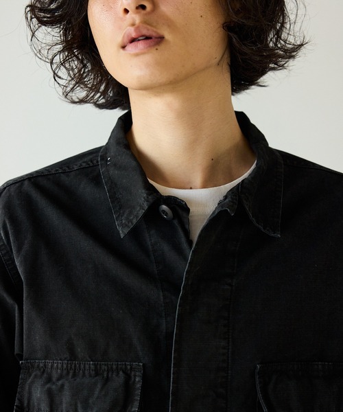 orSlow（オアスロウ）の「orSlow/オアスロウ STONE BLACK B.D.U JACKET フラップポケット ミディアムレングス ジャケット アウター ヴィンテージ アメカジ 2026年秋冬 秋服（デニムジャケット・メンズ・ブラック・2/4/3）」の6枚目の写真