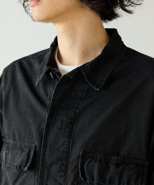 orSlow（オアスロウ）の「orSlow/オアスロウ STONE BLACK B.D.U JACKET フラップポケット ミディアムレングス ジャケット アウター ヴィンテージ アメカジ 2026年秋冬 秋服（デニムジャケット・メンズ・ブラック・2/4/3）」の5枚目の写真