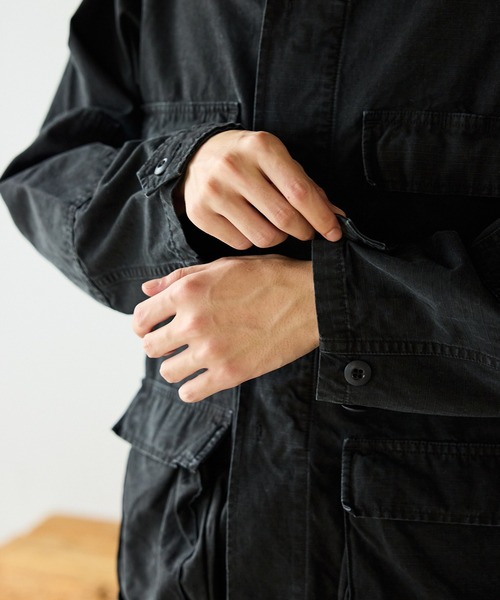 orSlow（オアスロウ）の「orSlow/オアスロウ STONE BLACK B.D.U JACKET フラップポケット ミディアムレングス ジャケット アウター ヴィンテージ アメカジ 2026年秋冬 秋服（デニムジャケット・メンズ・ブラック・2/4/3）」の4枚目の写真