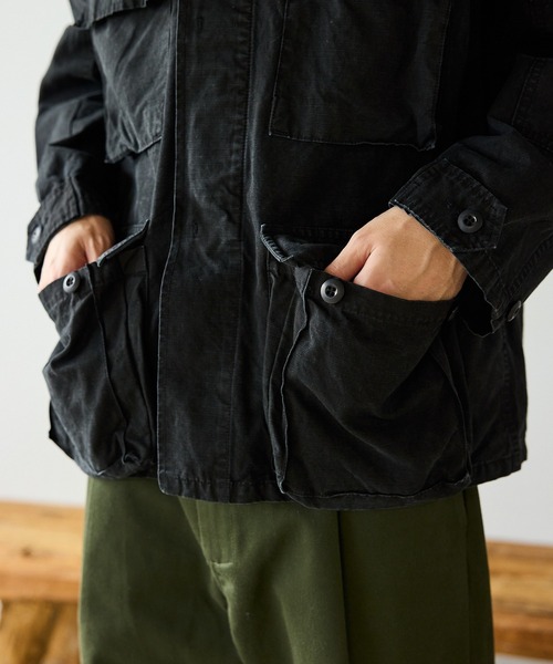 orSlow（オアスロウ）の「orSlow/オアスロウ STONE BLACK B.D.U JACKET フラップポケット ミディアムレングス ジャケット アウター ヴィンテージ アメカジ 2026年秋冬 秋服（デニムジャケット・メンズ・ブラック・2/4/3）」の3枚目の写真