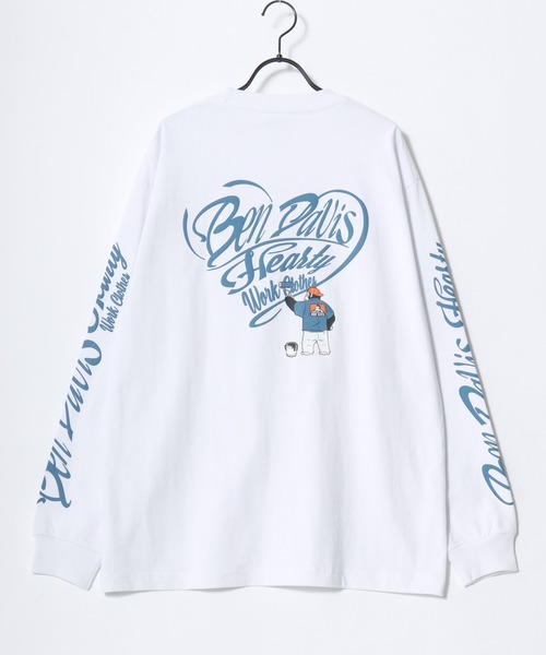 BEN DAVIS(ベンデイビス)の「BEN DAVIS/ベンデイビス HEARTY LETTER WIDE LS TEE/オーバーサイズ ストリート ハート バックプリント ロゴ ワンポイント 長袖Tシャツ/ロンT/レディース メンズ(Tシャツ/カットソー・メンズ・ブラック/ホワイト・M/L/XL)」の13枚目の写真