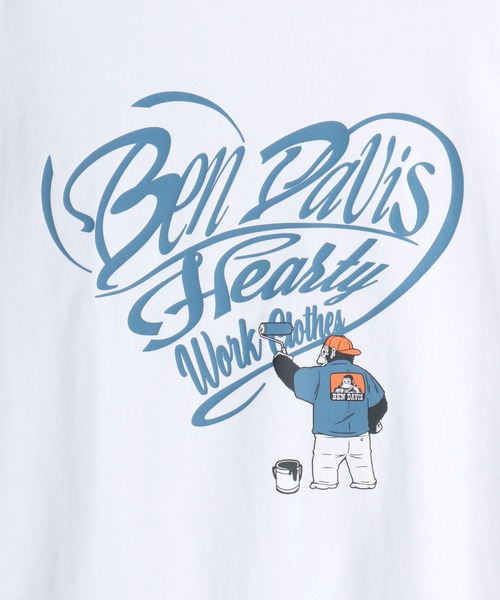 BEN DAVIS(ベンデイビス)の「BEN DAVIS/ベンデイビス HEARTY LETTER WIDE LS TEE/オーバーサイズ ストリート ハート バックプリント ロゴ ワンポイント 長袖Tシャツ/ロンT/レディース メンズ(Tシャツ/カットソー・メンズ・ブラック/ホワイト・M/L/XL)」の7枚目の写真