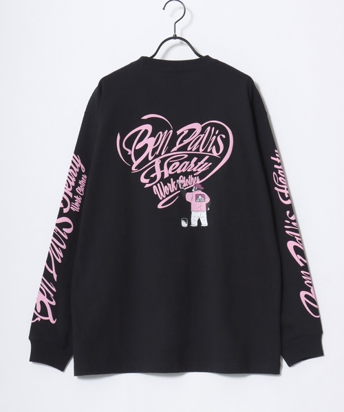 BEN DAVIS(ベンデイビス)の「BEN DAVIS/ベンデイビス HEARTY LETTER WIDE LS TEE/オーバーサイズ ストリート ハート バックプリント ロゴ ワンポイント 長袖Tシャツ/ロンT/レディース メンズ(Tシャツ/カットソー・メンズ・ブラック/ホワイト・M/L/XL)」の15枚目の写真