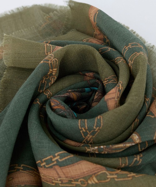 AULENTTI(オウレンティ)の「【AULENTTI】スカーフ-VINTAGE CHAIN Scarf(バンダナ/スカーフ・レディース・カーキ・FREE)」の17枚目の写真