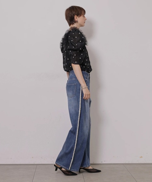 CADUNE(カデュネ)の「チュールフリルドットブラウス(シャツ/ブラウス・レディース・ブラックミックス/ブラック・38/36)」の19枚目の写真