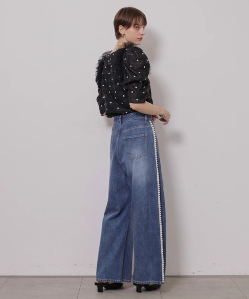 CADUNE(カデュネ)の「チュールフリルドットブラウス(シャツ/ブラウス・レディース・ブラックミックス/ブラック・38/36)」の21枚目の写真
