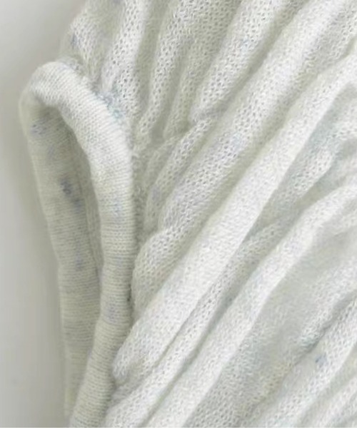 LA POMME petit（ラポミ・プチ）の「Contrast Off-Shoulder Tie Top/コントラストオフショルダータイトップ（Tシャツ/カットソー・レディース・ブルー/ブラウン/ブラック・FREE）」の7枚目の写真