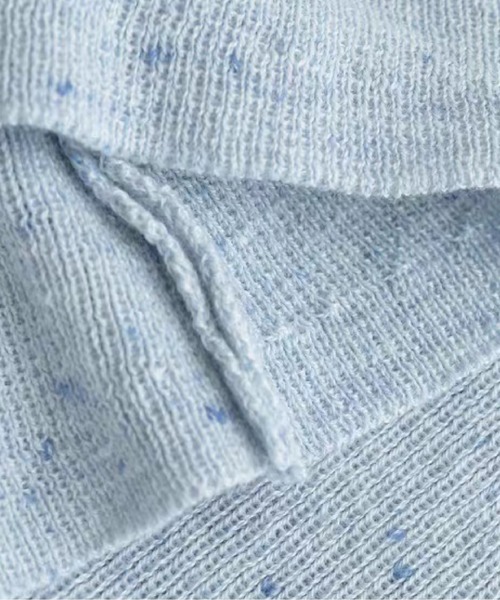 LA POMME petit（ラポミ・プチ）の「Contrast Off-Shoulder Tie Top/コントラストオフショルダータイトップ（Tシャツ/カットソー・レディース・ブルー/ブラウン/ブラック・FREE）」の5枚目の写真