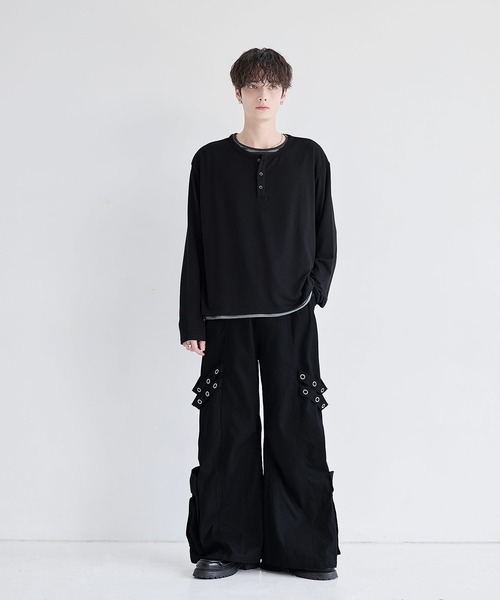 LILL（リル）の「ハイウエストコットンツイルドレープアイレットカーゴパンツ（カーゴパンツ・メンズ・ブラック/ブラック系1・S/XL/L/M）」の21枚目の写真