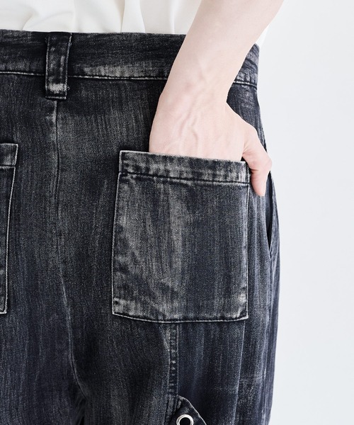 LILL（リル）の「ハイウエストコットンツイルドレープアイレットカーゴパンツ（カーゴパンツ・メンズ・ブラック/ブラック系1・S/XL/L/M）」の11枚目の写真