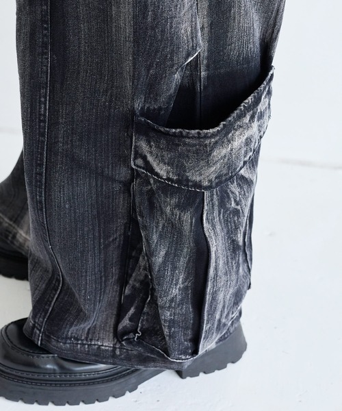 LILL（リル）の「ハイウエストコットンツイルドレープアイレットカーゴパンツ（カーゴパンツ・メンズ・ブラック/ブラック系1・S/XL/L/M）」の15枚目の写真