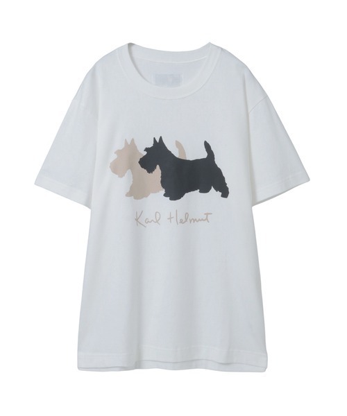 KARL HELMUT(カールヘルム)の「テリアプリントカットソー(Tシャツ/カットソー・メンズ・ブラック/ピンク/キナリ・MEDIUM/LARGE)」の1枚目の写真