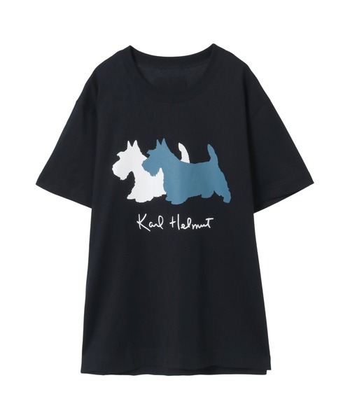 KARL HELMUT(カールヘルム)の「テリアプリントカットソー(Tシャツ/カットソー・メンズ・ブラック/ピンク/キナリ・MEDIUM/LARGE)」の4枚目の写真