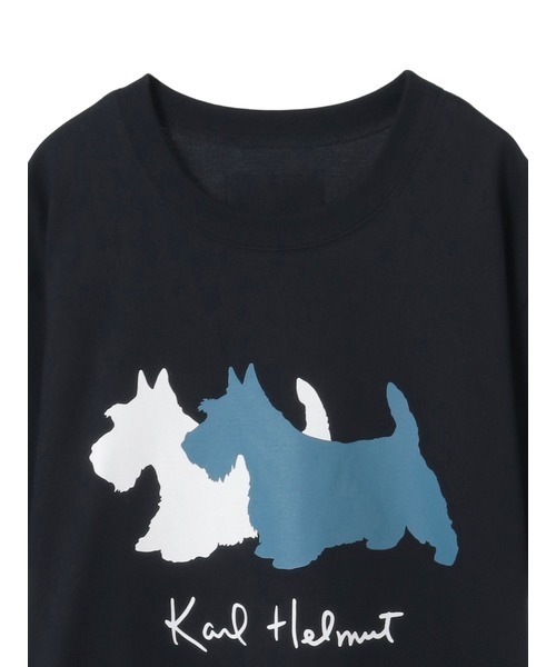 KARL HELMUT(カールヘルム)の「テリアプリントカットソー(Tシャツ/カットソー・メンズ・ブラック/ピンク/キナリ・MEDIUM/LARGE)」の6枚目の写真