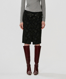 Foldover Rose Skirt_BLACK