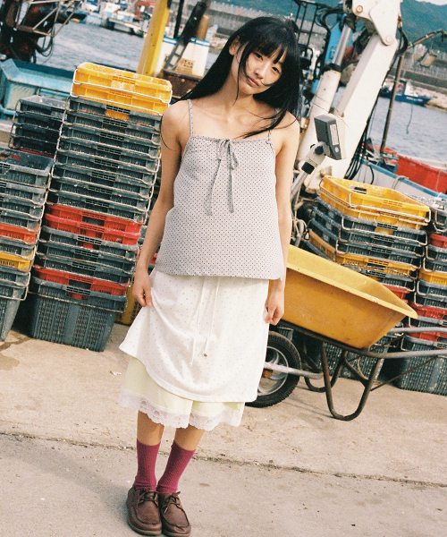 RONRON(ロンロン)の「BETTY BOOP CHARM DOT CAMI TOP SLEEVELESS GREY(Tシャツ/カットソー・レディース・その他・FREE)」の4枚目の写真