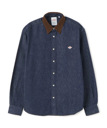 Men's Denim Corduroy Collar Shirt