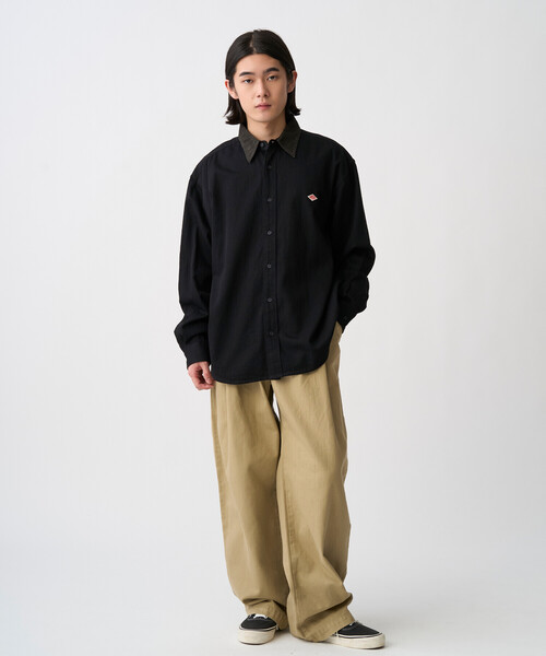 DANTON(ダントン)の「Men's Denim Corduroy Collar Shirt(シャツ/ブラウス・メンズ・ブラック/ダークインディゴブルー・40/38/42/44)」の6枚目の写真