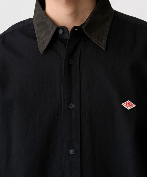 DANTON(ダントン)の「Men's Denim Corduroy Collar Shirt(シャツ/ブラウス・メンズ・ブラック/ダークインディゴブルー・40/38/42/44)」の7枚目の写真