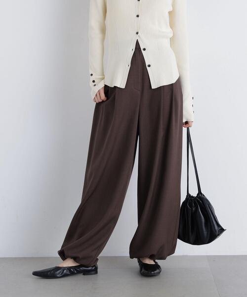 N.(N. Natural Beauty Basic)(エヌエヌナチュラルビューティーベーシック)の「バルーンパンツ(その他パンツ・レディース・ブラウン/オフホワイト・MEDIUM/SMALL)」の2枚目の写真