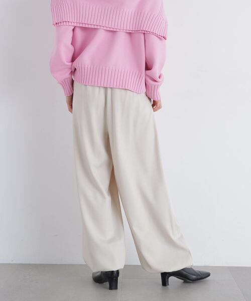 N.(N. Natural Beauty Basic)(エヌエヌナチュラルビューティーベーシック)の「バルーンパンツ(その他パンツ・レディース・ブラウン/オフホワイト・MEDIUM/SMALL)」の4枚目の写真