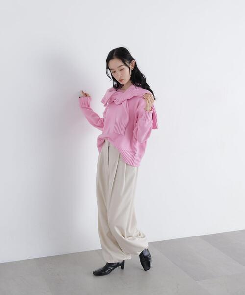 N.(N. Natural Beauty Basic)(エヌエヌナチュラルビューティーベーシック)の「バルーンパンツ(その他パンツ・レディース・ブラウン/オフホワイト・MEDIUM/SMALL)」の5枚目の写真
