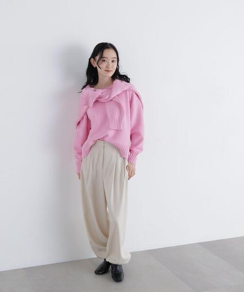 N.(N. Natural Beauty Basic)(エヌエヌナチュラルビューティーベーシック)の「バルーンパンツ(その他パンツ・レディース・ブラウン/オフホワイト・MEDIUM/SMALL)」の6枚目の写真