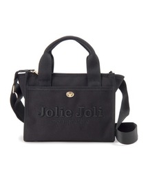 【Jolie Joli/ジョリージョリ】ロゴ刺繍 コットンキャンバス 2WAYミニハンドバッグ