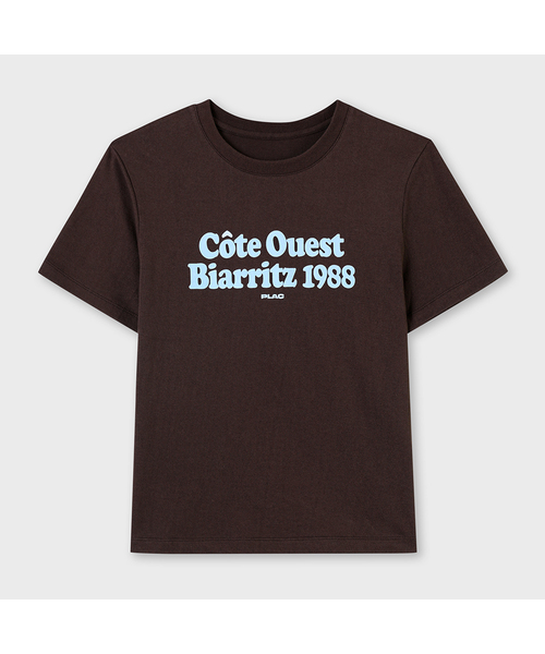 PLAC WOMEN(プレイス・ウィメン)の「グラフィックレタリングTシャツ ブラウン(Tシャツ/カットソー・レディース・ブラウン・SMALL/MEDIUM)」の1枚目の写真