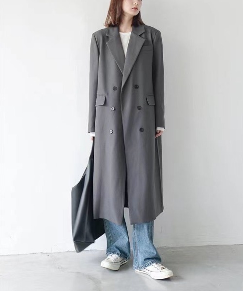 Aelina（エリナ）の「ミドル丈トレンチコート（トレンチコート・レディース・グレー/ブラック/ブラウン/モカ・M/S/L）」の6枚目の写真