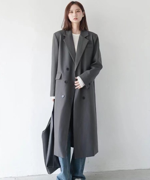Aelina（エリナ）の「ミドル丈トレンチコート（トレンチコート・レディース・グレー/ブラック/ブラウン/モカ・M/S/L）」の7枚目の写真