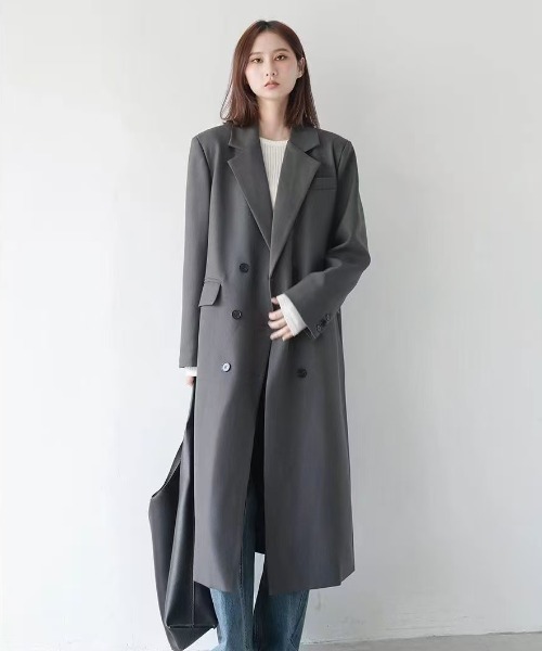 Aelina（エリナ）の「ミドル丈トレンチコート（トレンチコート・レディース・グレー/ブラック/ブラウン/モカ・M/S/L）」の5枚目の写真