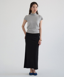 リラックスストレートロングスカート ブラック