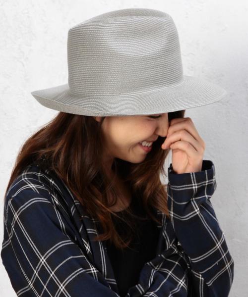 green label relaxing(グリーンレーベルリラクシング)の「KC プレーンツバヒロブレードハット◆(ハット・レディース・オフホワイト/ライトグレー/ブラック・FREE)」の9枚目の写真