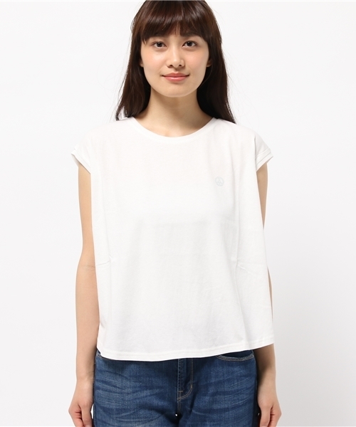 Denime(ドゥニーム)の「プリントクルーネックT-PEACE-(Tシャツ/カットソー・レディース・ブルー/ピンク/ホワイト・FREE)」の12枚目の写真