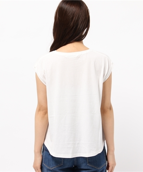 Denime(ドゥニーム)の「プリントクルーネックT-PEACE-(Tシャツ/カットソー・レディース・ブルー/ピンク/ホワイト・FREE)」の14枚目の写真