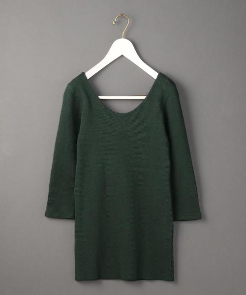 6(ロク)の「<6(ROKU)>BIG THERMAL U-NECK 2/カットソー(Tシャツ/カットソー・レディース・ブラック/ナチュラル/ケリー/ダークブラウン/ダークグリーン・FREE)」の4枚目の写真
