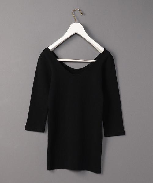 BEAUTY&amp;YOUTH UNITED ARROWS - 6 roku  BIG THERMAL U-NECK  ブラック 6（ロク）の「＜6(ROKU)＞BIG THERMAL U-NECK/ｶｯﾄｿｰ◇（Tシャツ