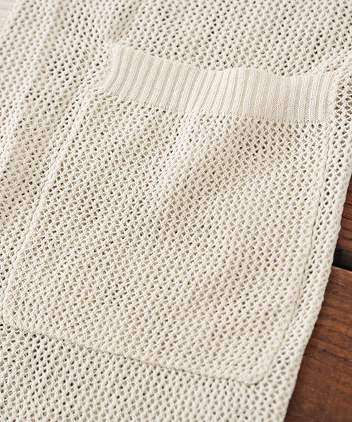 CUBE SUGAR（キューブシュガー）の「綿ニットロングジレ（ベスト・レディース・カーキ/ナチュラル/チャコールグレー/ネイビー・M）」の20枚目の写真